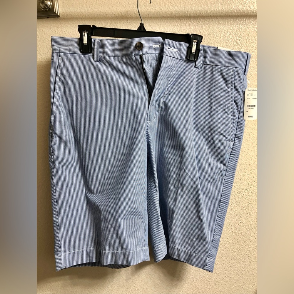 Brooks Brothers Light Blue Seersucker Flat-Front Shorts